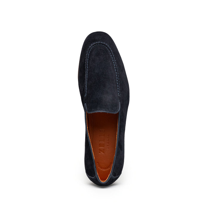 Zelli Bruno Handcrafted Italian Suede Loafer in Sophisticated Navy