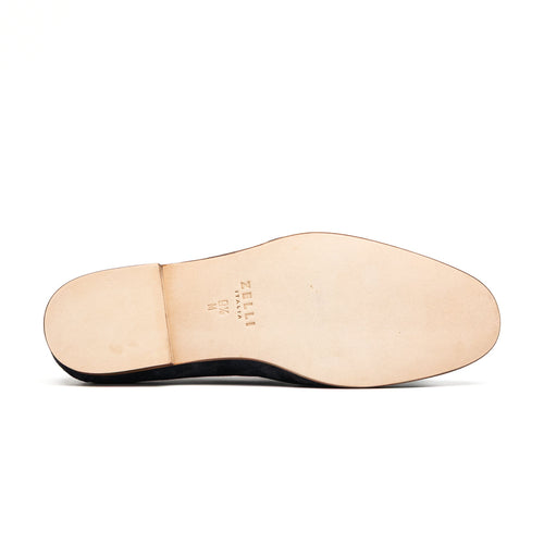 Zelli Bruno Handcrafted Italian Suede Loafer in Sophisticated Navy