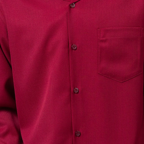 Burgundy 2-Piece Solid Long Sleeve Walking Suit