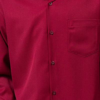 Burgundy 2-Piece Solid Long Sleeve Walking Suit