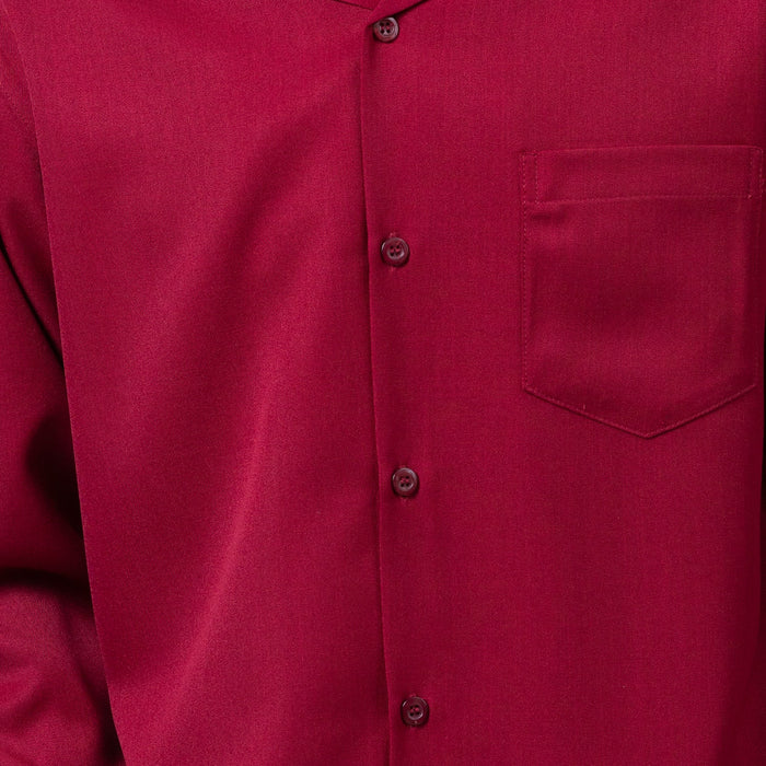 Burgundy 2-Piece Solid Long Sleeve Walking Suit