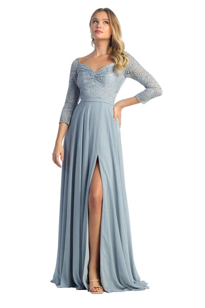 Cindy Collection 1710 Chiffon Long Sleeve A-Line Dress for Special Events
