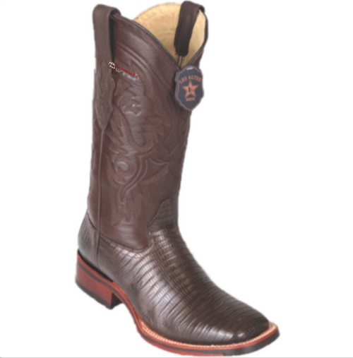 Men’s Los Altos Teju Lizard Boots Wide Square Toe (Rubber Sole)