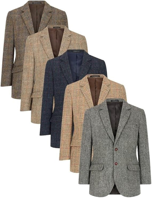 Walker and Hawkes Harris Tweed Blakemore Blazer for Men - Hand-Woven Wool Tweed Jacket with Polyester Lining, Regular Fit USA Men's Outlet