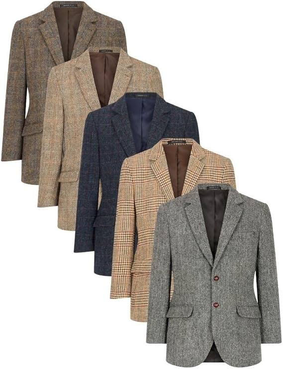 Walker and Hawkes Harris Tweed Blakemore Blazer for Men - Hand-Woven Wool Tweed Jacket with Polyester Lining, Regular Fit USA Men's Outlet