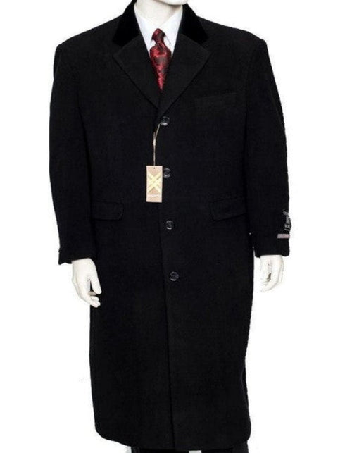 Black Cashmere Chesterfield Overcoat by AlbertoNardoniStore