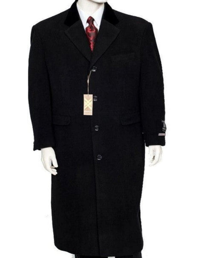 Black Cashmere Chesterfield Overcoat by AlbertoNardoniStore