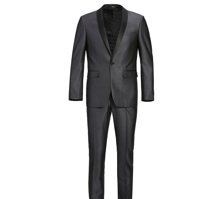 Renoir 201-17 Men's Slim Fit 2-Piece Shawl Lapel Slim Fit Tuxedo Suit