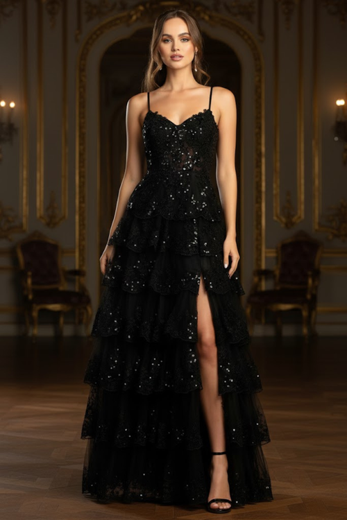 Adora Design 3217 Long Sequin Lace A-Line Formal Prom Gown