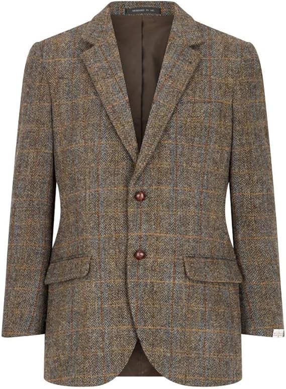 Walker and Hawkes Harris Tweed Blakemore Blazer for Men - Hand-Woven Wool Tweed Jacket with Polyester Lining, Regular Fit USA Men's Outlet