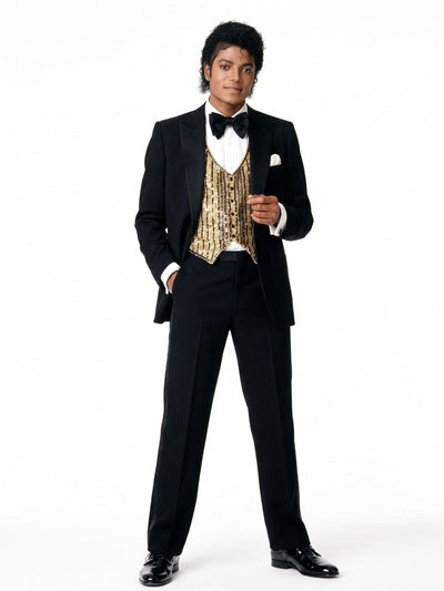 Men’s Black Tuxedo Blazer Michael Jackson Award Ceremony Vintage Jacket – Classic Formal, Elegant Party Dinner Jacket