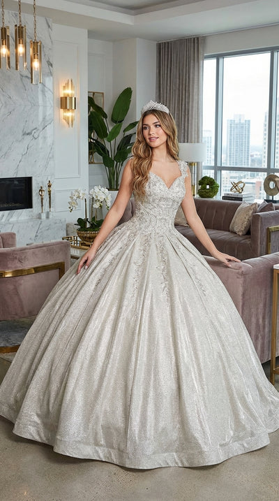Quinceanera Dress Ball Gown Off The Shoulder Glitter & Plus Size LK178