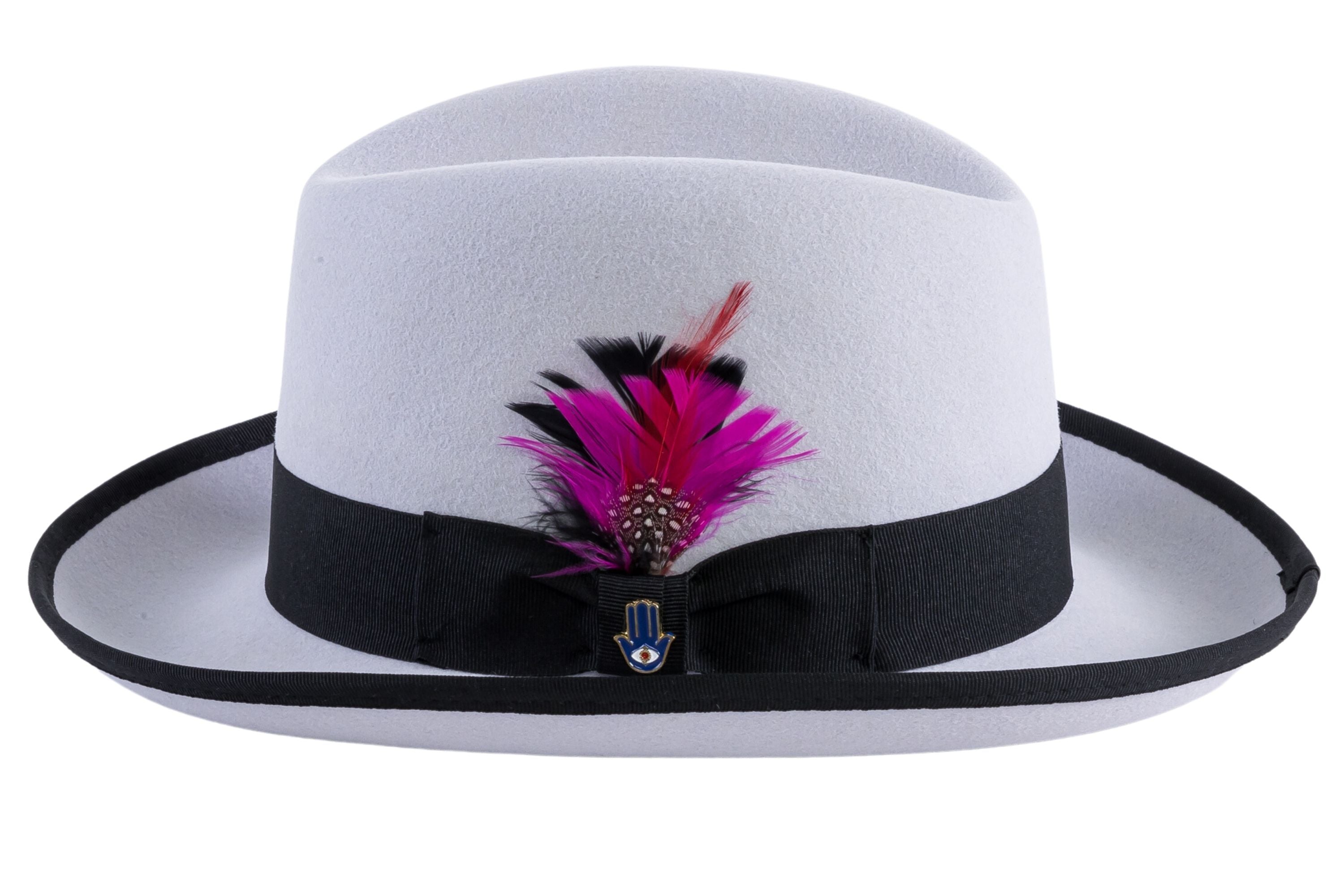 Grey & Black 100 % Wool Australian Fur Godfather Hat by Ferrecci – SuitUSA