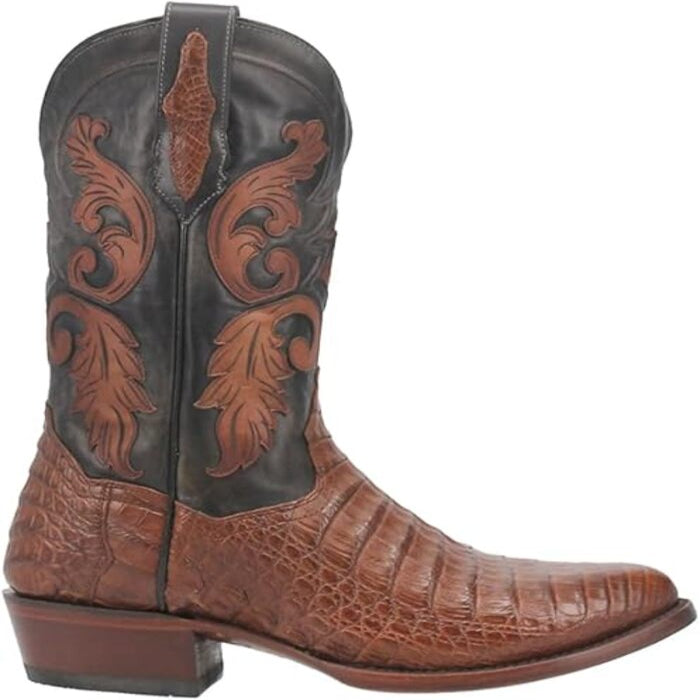 Dan Post Men's Socrates Genuine Caiman Belly Round Toe Boots - Bay Apache by Dan Post Boots