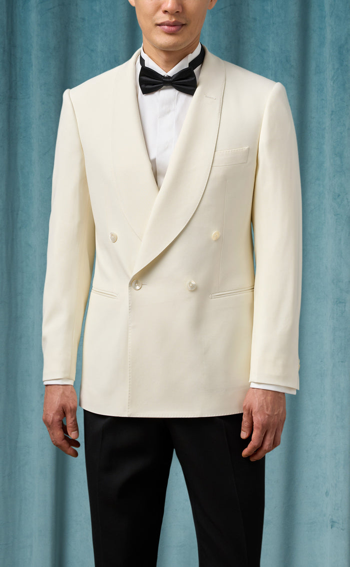 Mens Ivory Dinner Jacket - Cream Wedding Tuxedo Jacket in Off White Blazer Shawl Collar Double breasted by USA Men's Outlet