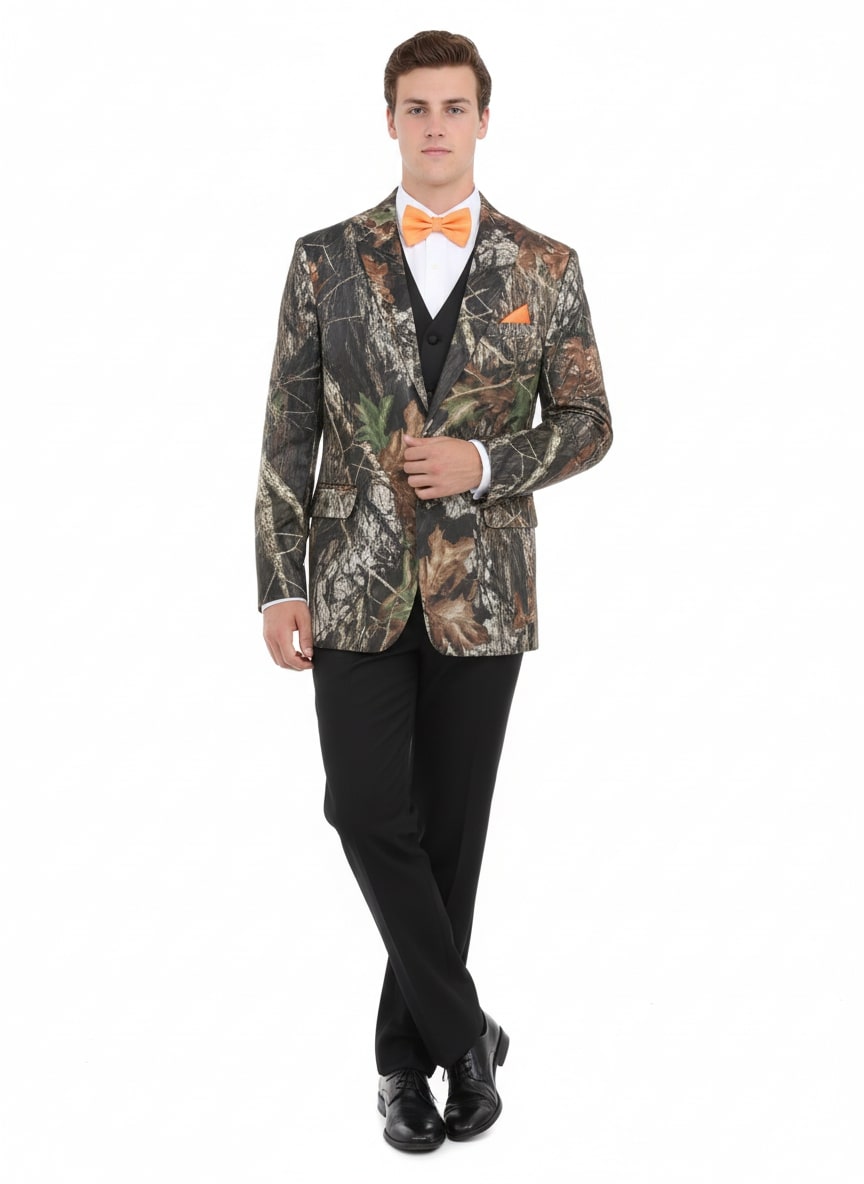 Mens Camo Sport Jacket - Camouflage Blazer - Camo Sport Coat in Green and Brown Color – SuitUSA