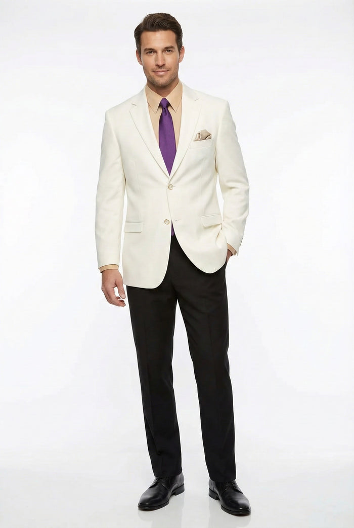 Men’s White Blazer Jacket – Classic Fit Formal Sport Coat