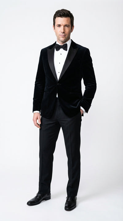 Mens Black Tuxedo Blazer – James Bond Inspired 007 Style Formal Dinner Jacket for Wedding and Evening Wear