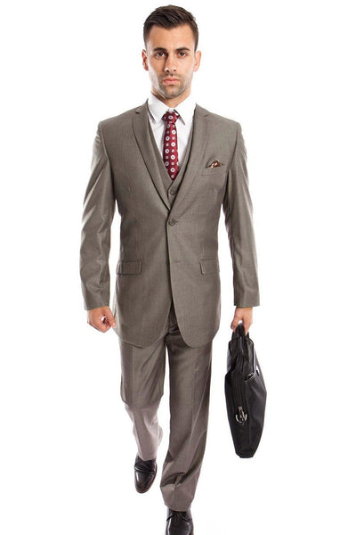 Men's Slim Grey Wedding Suit by Tazio Suits
