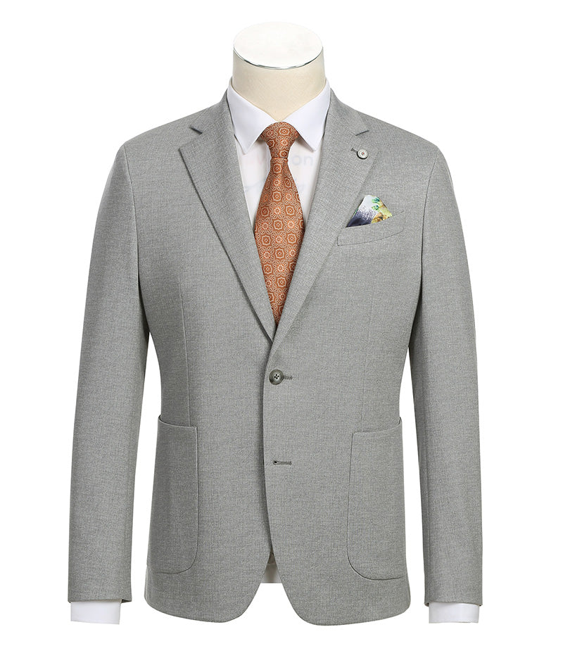 Half Canvas Slim Fit Blazer in Gray by Pellagioin