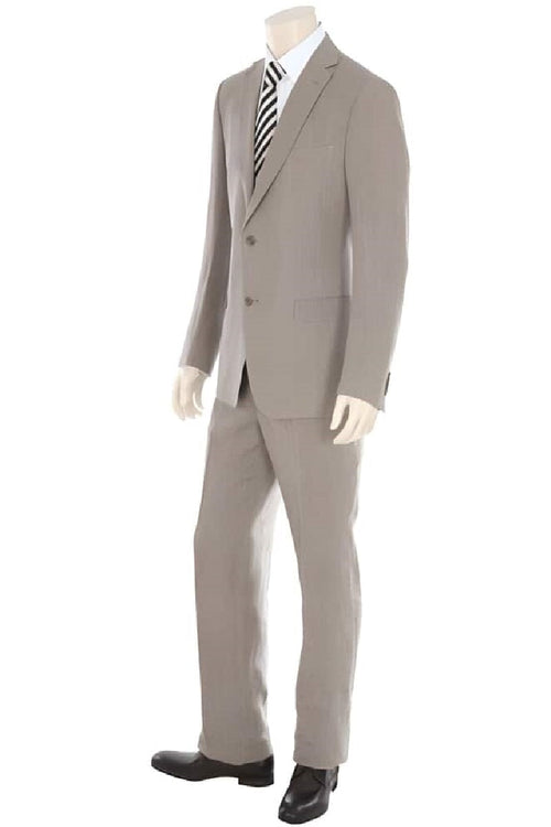 Mens Big and Tall Linen Suits - Dark Tan  Summer Fabric Suit