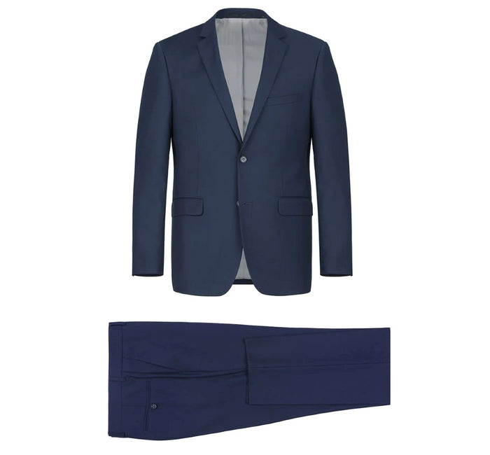 Vanderbilt Collection - Classic 2 Piece Suit 2 Buttons Regular Fit In Navy by Renoirin