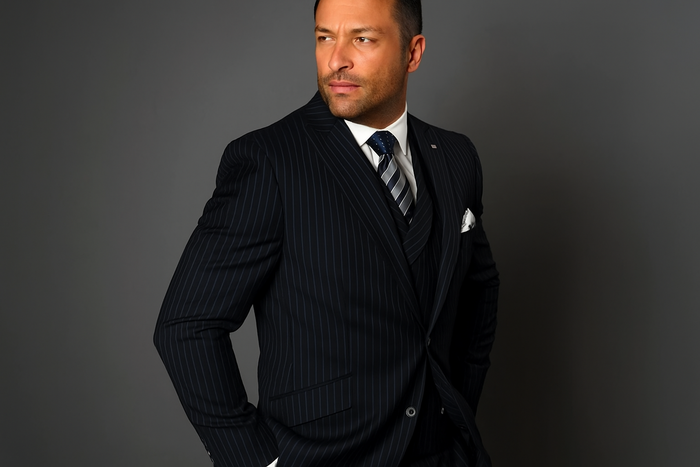 Men’s Black and Grey Statement Suit – Modern Formal Designer Suit