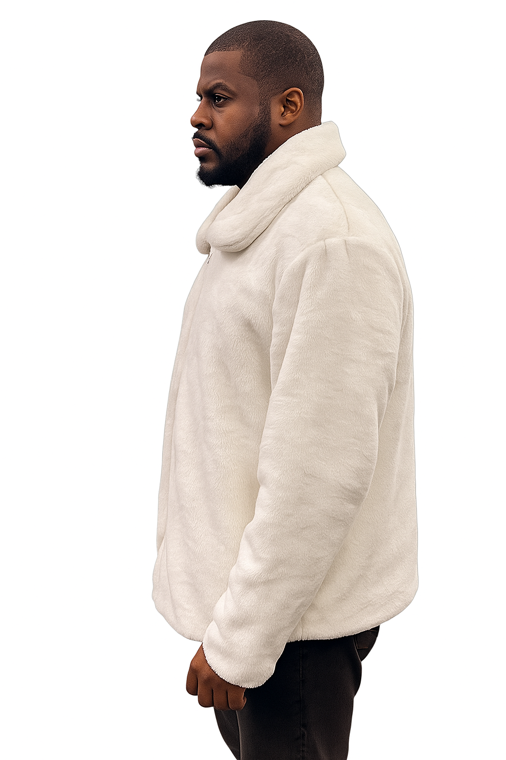 Men's White Fur Short Coat by AlbertoNardoniStore