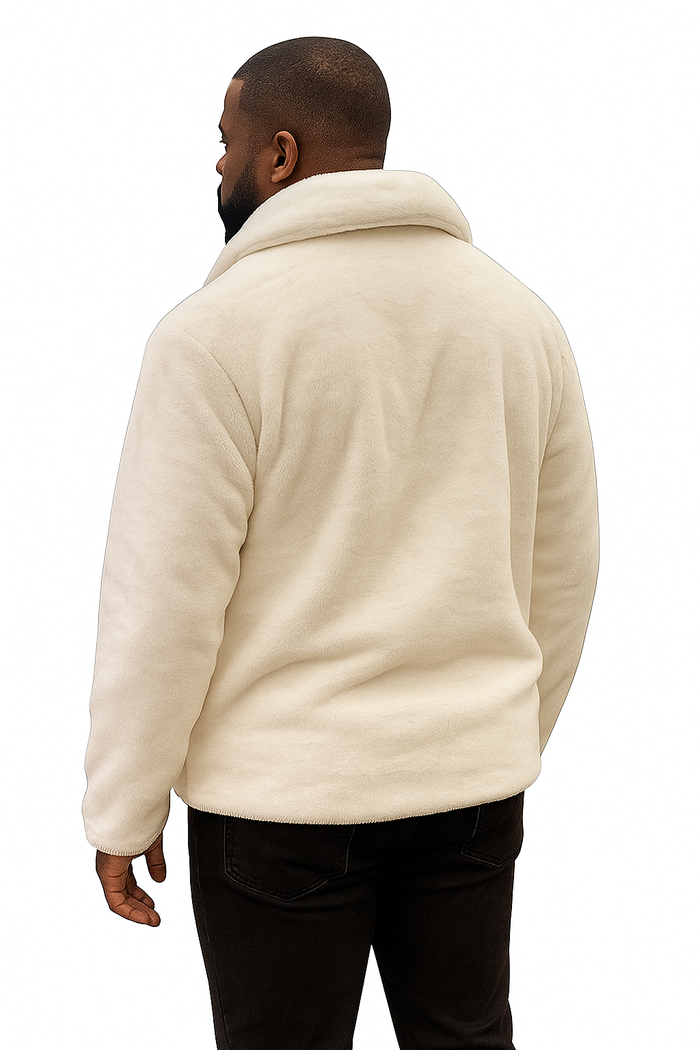 Men's White Fur Short Coat by AlbertoNardoniStore