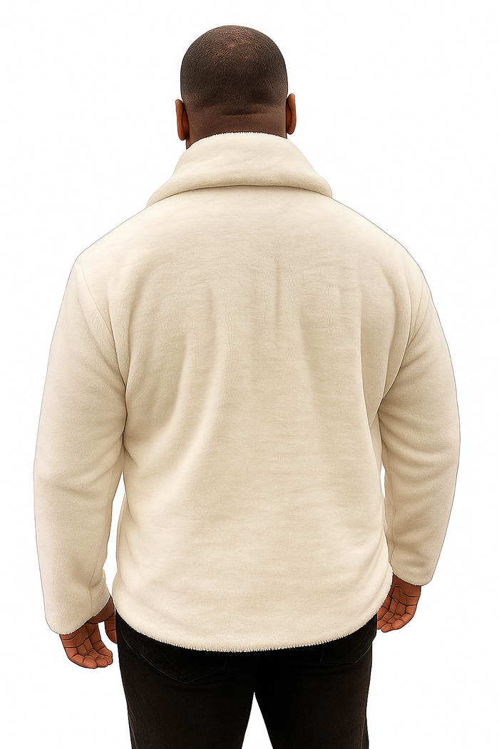 Men's White Fur Short Coat by AlbertoNardoniStore