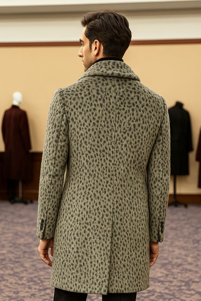 Vintage 1920s Gangster Pimp Coat - Full Length Leopard Faux Fur Style by USA Men's Outlet