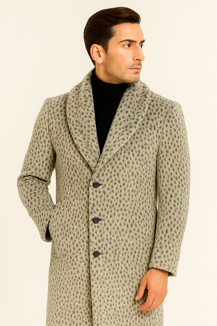Vintage 1920s Gangster Pimp Coat - Full Length Leopard Faux Fur Style by USA Men's Outlet