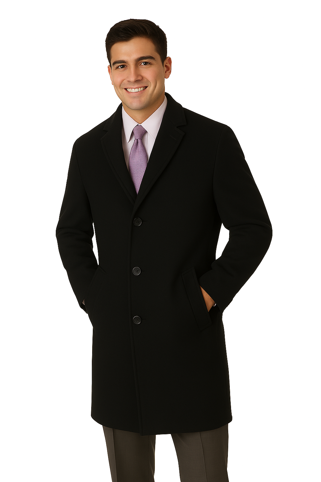 Men's Heavy Wool Overcoat Full Length by AlbertoNardoniStore