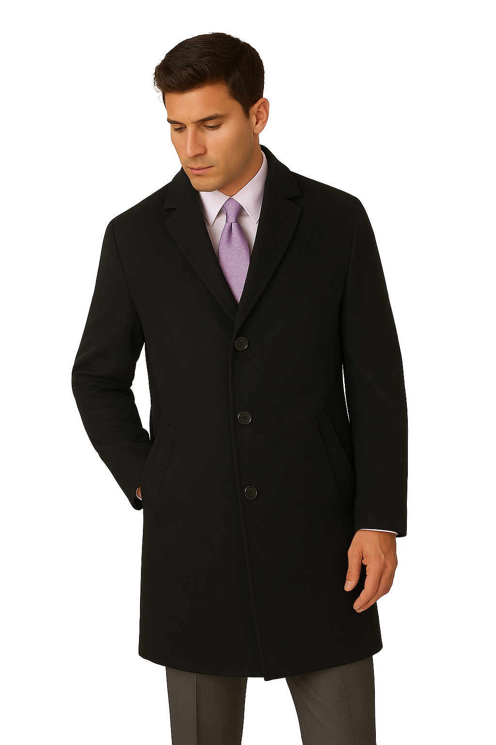 Men's Heavy Wool Overcoat Full Length by AlbertoNardoniStore