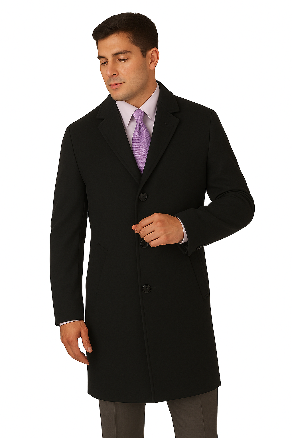 Men's Heavy Wool Overcoat Full Length by AlbertoNardoniStore