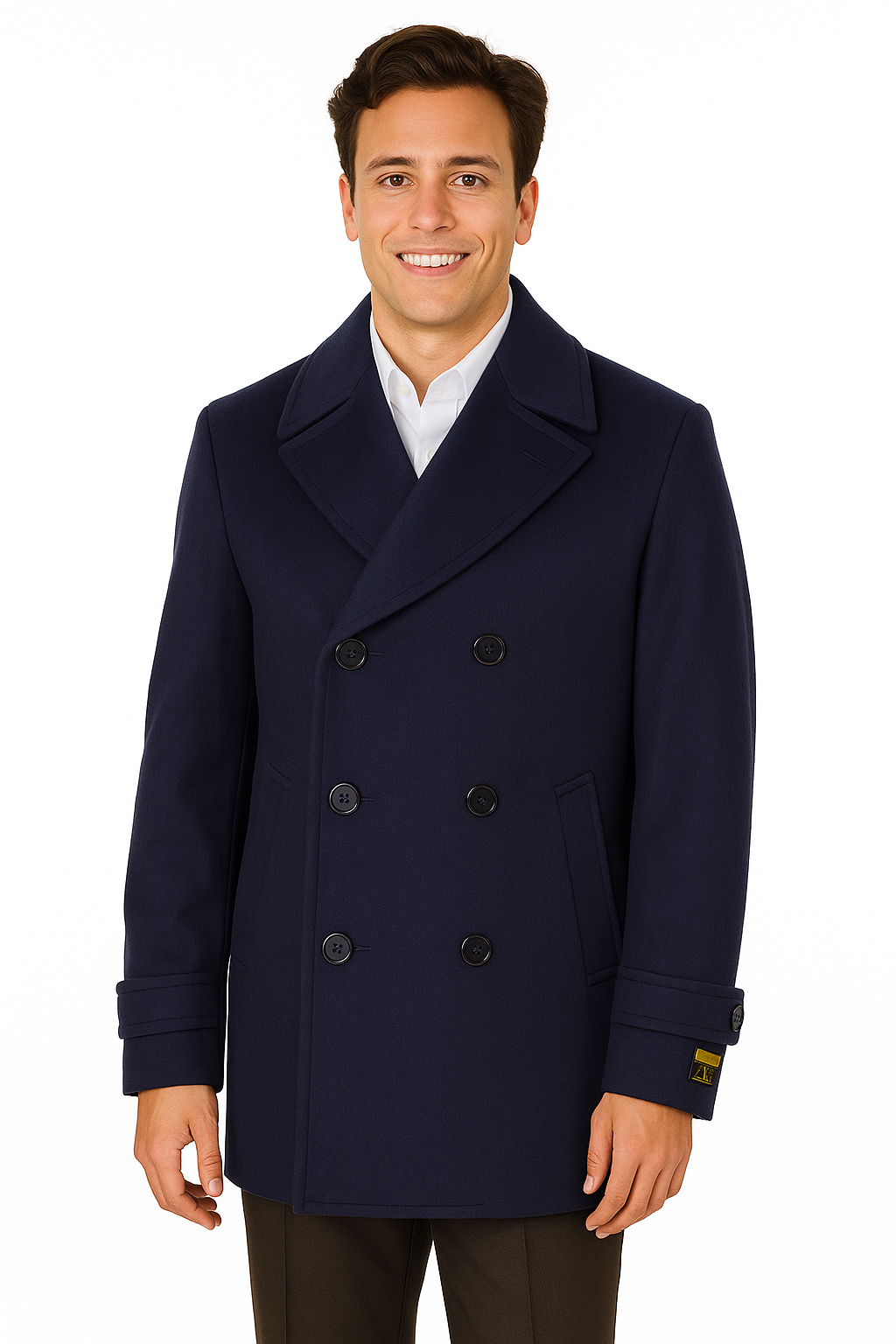 Big & Tall Men's Wool Peacoat by AlbertoNardoniStore