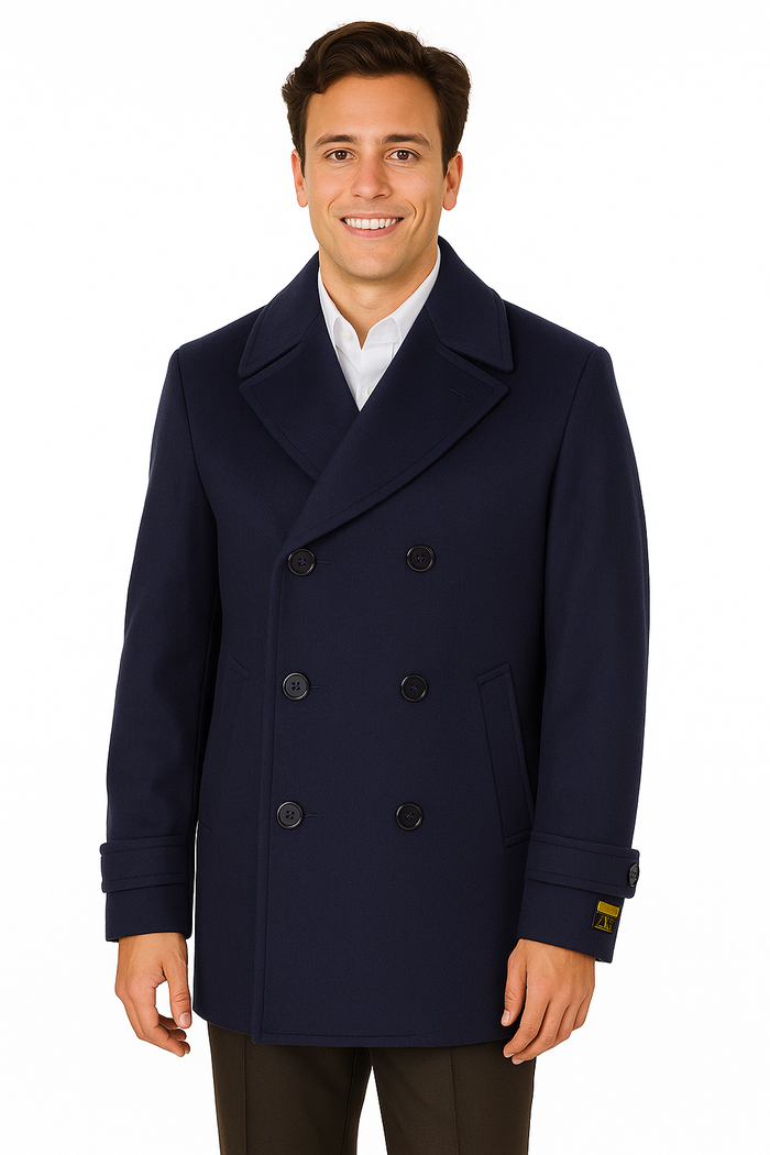 Big & Tall Men's Wool Peacoat by AlbertoNardoniStore