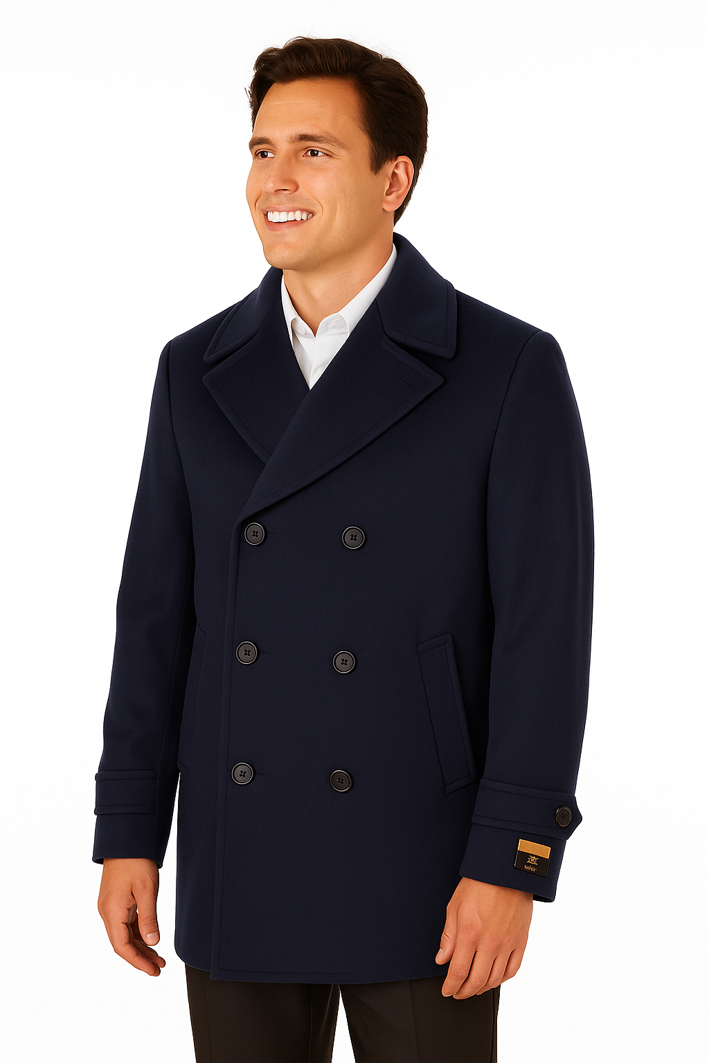 Big & Tall Men's Wool Peacoat by AlbertoNardoniStore