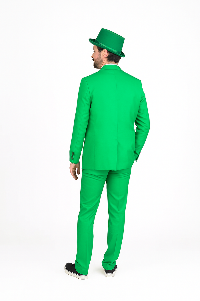 Vibrant Green Costume Suit with Matching Hat - Bold Party & Event Wear - USA Men's Outlet