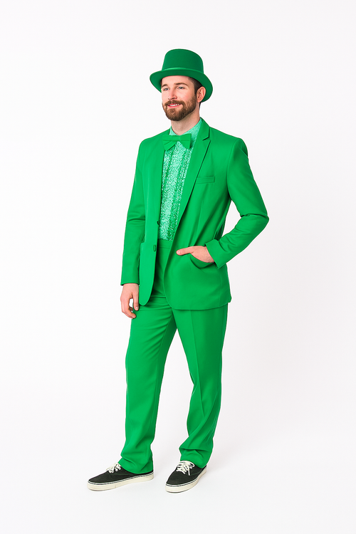 Vibrant Green Costume Suit with Matching Hat - Bold Party & Event Wear - USA Men's Outlet