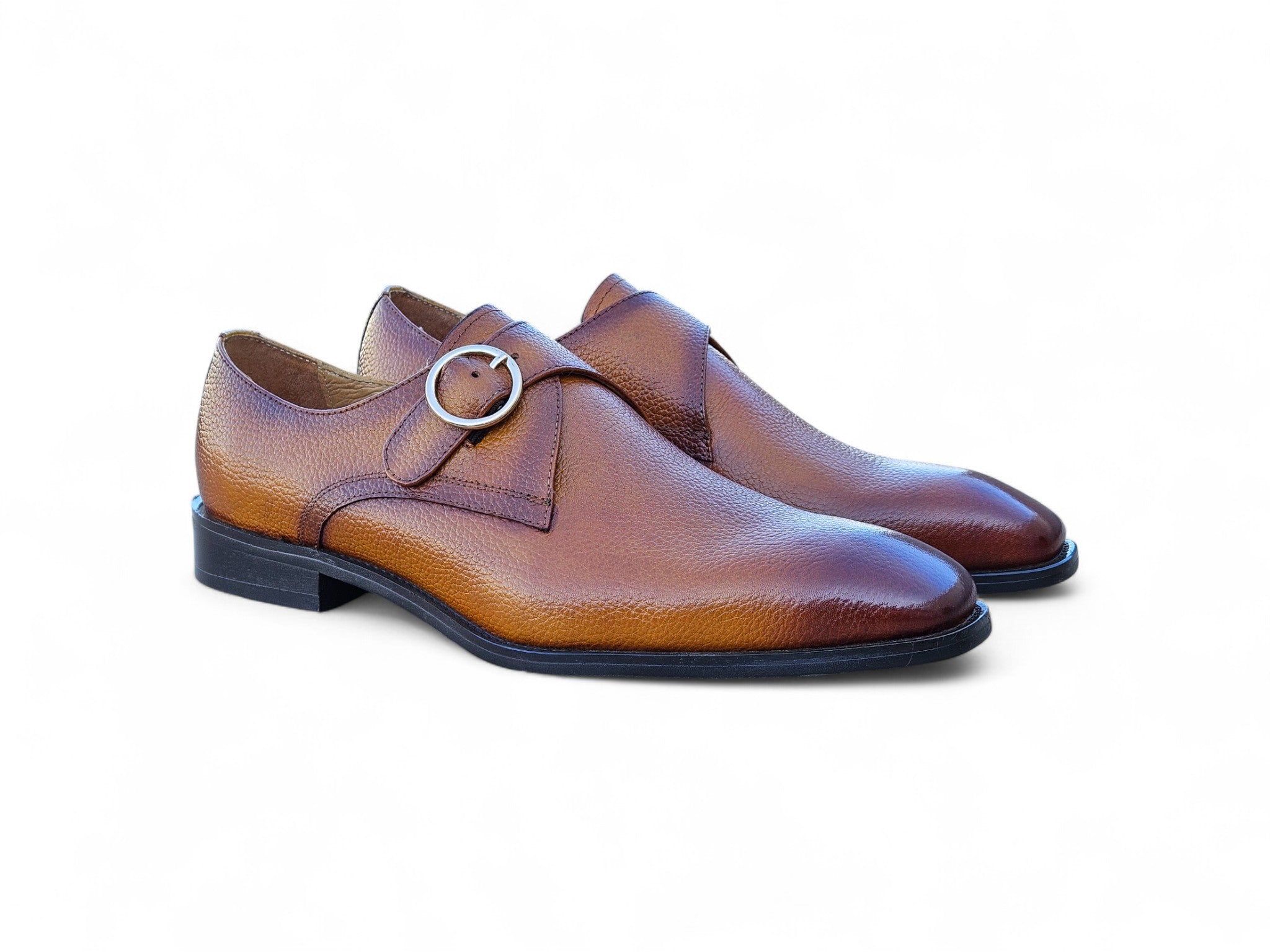 Single Monk Strap Plain Toe Shoes