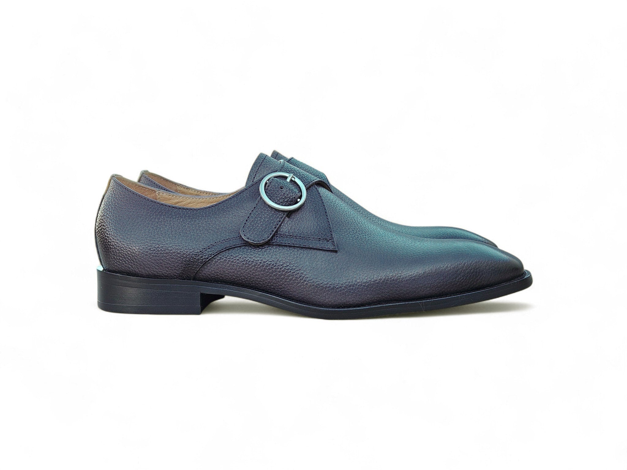 Single Monk Strap Plain Toe Shoes