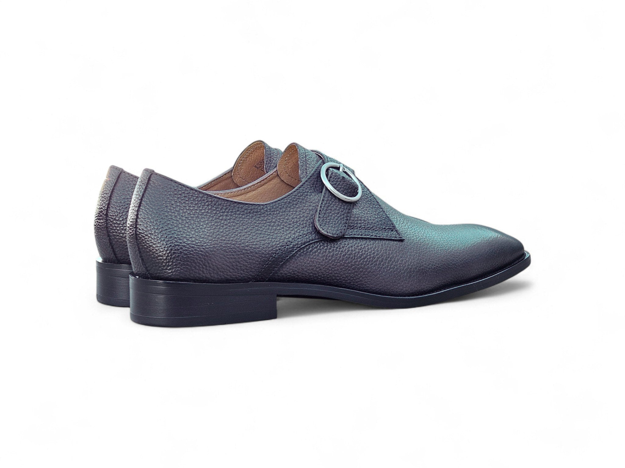 Single Monk Strap Plain Toe Shoes