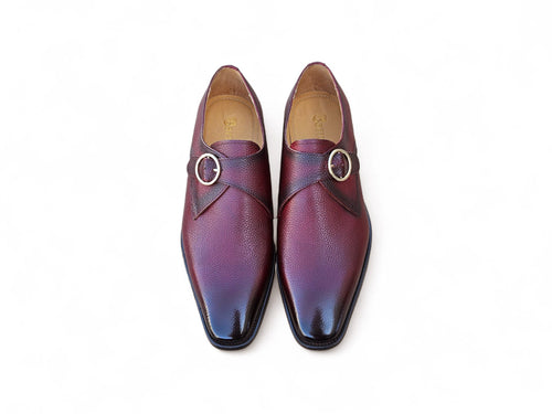 Single Monk Strap Plain Toe Shoes