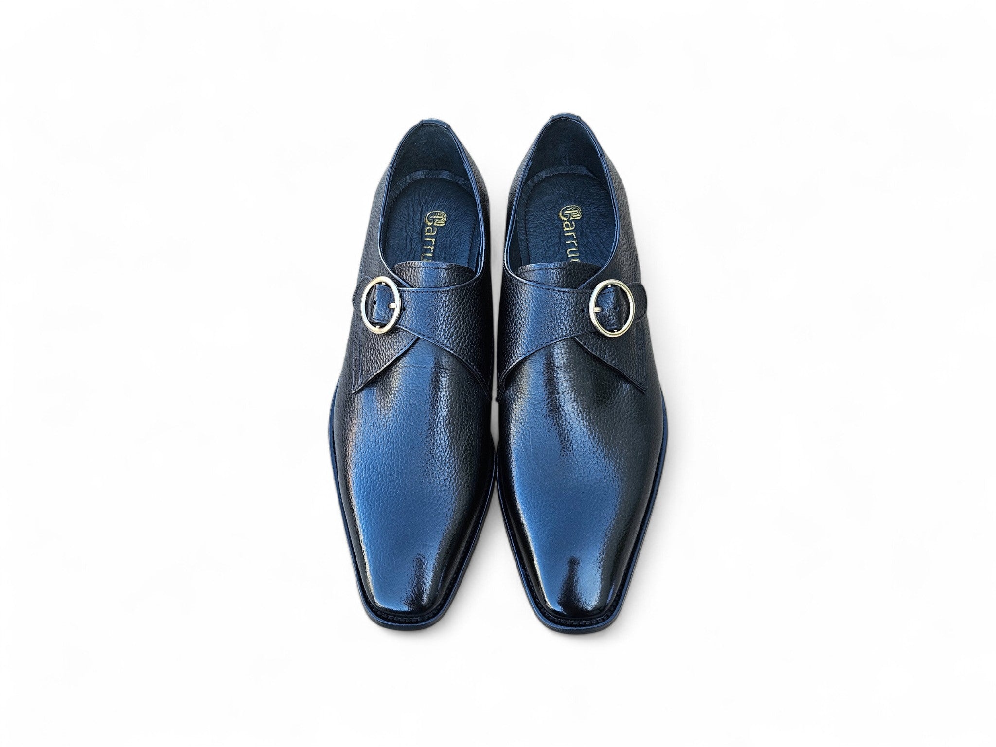 Single Monk Strap Plain Toe Shoes