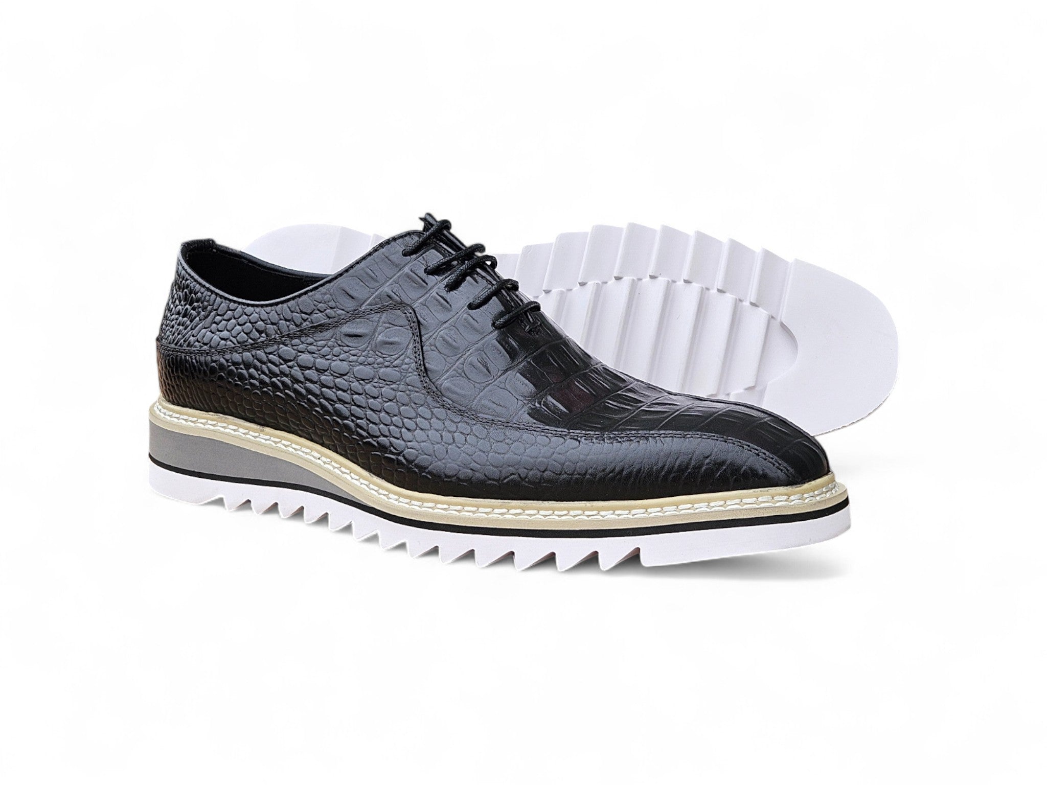 Alligator Embossed Leather Derby