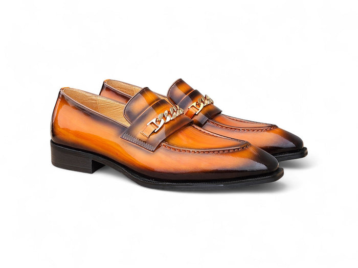 Carrucci Amber Patent Leather Chain Loafer
