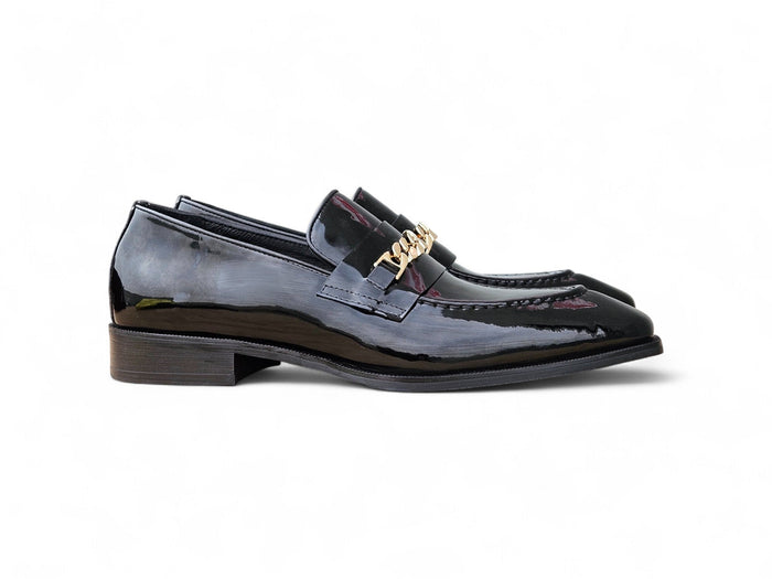 Carrucci Amber Patent Leather Chain Loafer