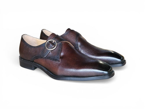 Single Monk Strap Plain Toe Shoes