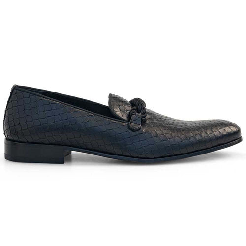 Mezlan Embossed Braid Loafer Black (20757)
